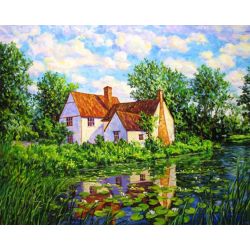 Опт-картина / Tranh theo số 40x50 Ngôi nhà bên ao
