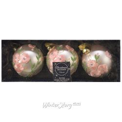 Kaemingk / Set of glass balls Antoinette 8 cm, 3 pieces, pink