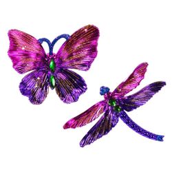 Kurts Adler / Set di addobbi per l'albero di Natale "Farfalla e libellula", 10 e 13 cm