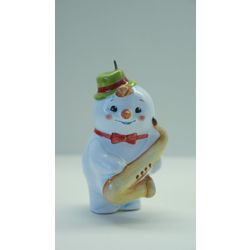 Ярославская майолика / Christmas toy "Ram with a saxophone"