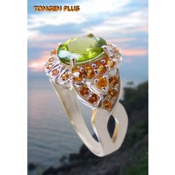 Ring of gold 585 or 925 silver, any stones 7x9 mm