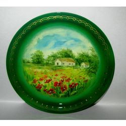 Сувениры из Н.Тагила / Souvenirs from N. Tagil / Tray "Subject painting. Landscape No. 8", 17 cm