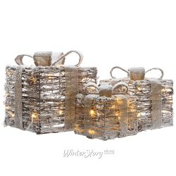 Kaemingk / Regali luminosi Snowvald 3 pezzi 65 lampadine LED bianco caldo, a batteria