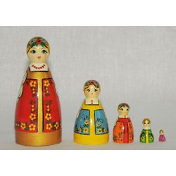 Вятский сувенир / Painted matryoshka 5 ave. "Round dance"