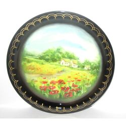Сувениры из Н.Тагила / Souvenirs from N. Tagil / Tray "Subject painting. Landscape No. 25", 17 cm