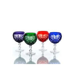 Гусевской Хрустальный завод / A set of crystal glasses for cognac "Pharaoh" multicolored 4 pieces