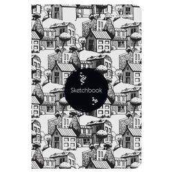 Sketchbook, ivory + black paper 80 g / m2, 140x210 mm, 112 sheets, book hardcover, "MIX"
