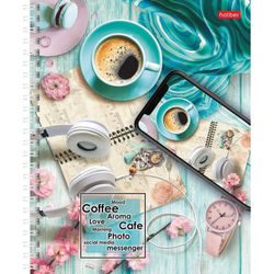 HATBER / Notebook А5, 96 sh., Comb, cage, cardboard cover, "Time For Coffee" / 8 pcs.