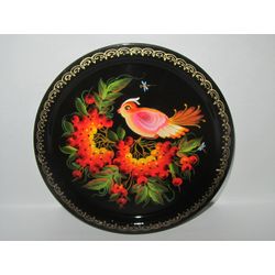 Сувениры из Н.Тагила / 来自 N. Tagil 的纪念品/托盘“Round. Rowan with a Bird”,17 厘米