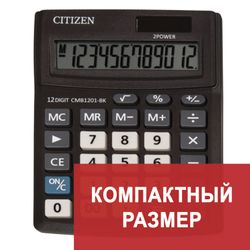 Calcolatrice da tavolo CITIZEN BUSINESS LINE CMB1201BK, SMALL (137x102 mm), 12 cifre, doppia alimentazione