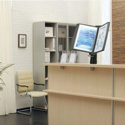 BRAUBERG / Desktop demosystem for 10 panels, with a clamp, with 10 gray panels A4