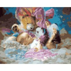 Опт-картина / Painting by numbers 40x50 Kid and toys