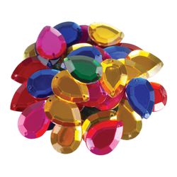Rhinestones for creativity "Drop", color assorted, 18х25 mm, 30 grams, TREASURE ISLAND