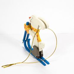 Toy Christmas tree "Bunny on skis" 370-1