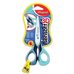 Scissors MAPED (France) "Sensoft", 130 mm, left-handed, flexible handles, body colour assorted