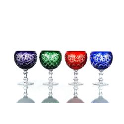 Гусевской Хрустальный завод / A set of crystal glasses for cognac "Pharaoh" multicolored 4 pieces