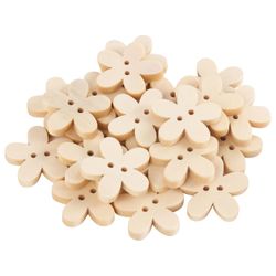 Buttons decorative "Flowers", wood, 19 mm, 24 PCs., TREASURE ISLAND