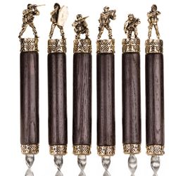 Золотая антилопа / Collectible souvenir set of skewers (6 pcs.) With the tip "Soldier"