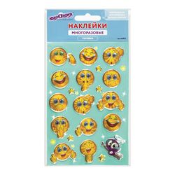 Sticker gel "Smiles", reusable, holographic, 10x15 cm, INLANDIA