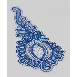 Lace tie "Business lady" blue and white