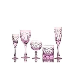 Гусевской Хрустальный завод / Set of crystal glasses for cognac pink 6 pieces