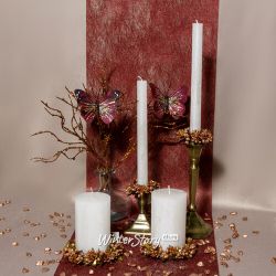 Kaemingk / Dining room candle Metallic 25 * 2.2 cm white, 4 pieces