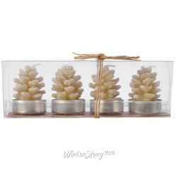 Kaemingk / Gift candles Snow cones 6 cm beige, 4 pieces