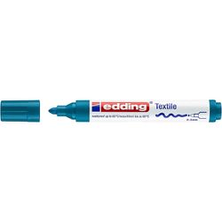 EDDING / Edding / Marqueur textile, encre pigmentée, plume ronde, 2-3 mm, lavable jusqu'à 60°C Bleu oriental