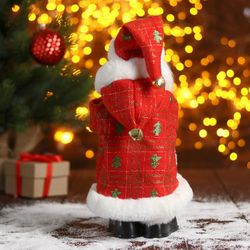 Зимнее волшебство / Doll "Santa Claus, in a red and white fur coat in a cage with gifts"