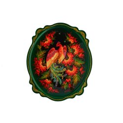Сувениры из Н.Тагила / Souvenirs from N. Tagil / Tray "Oval-Baroque. Firebird", 30x25 cm