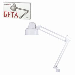 TransVit / Table lamp "Beta", on a clamp, incandescent / fluorescent / LED lamp up to 60 W, white, height 70 cm, E27