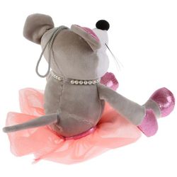 Мульти-Пульти / Multi-Multi / Soft toy "White mouse in a hat with two pompoms"