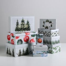 Дарите Счастье / A set of gift boxes 10in1 "Watercolor"