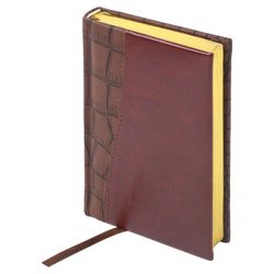 Diary of an undated SMALL FORMAT (100 x150 mm) A6, BRAUBERG "Cayman", combiner. leather, 160 sheets, cream. block, golden cut, coric.