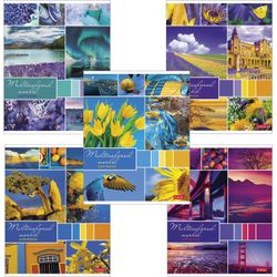HATBER / Notebook А5, 48 folhas, grampo, gaiola, capa de papelão, "Mundo colorido" / 10 unid.