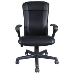Armchair BRABIX "Optima MG-370", with armrests, eco leather / fabric, black
