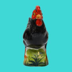 Figurine porcelain "Chicken in black"