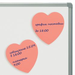 BRAUBERG / Self-adhesive block (stickers) shaped NEON "Heart", 50 sheets, pink, euro hanger