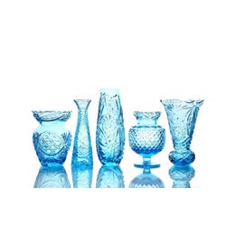 Гусевской Хрустальный завод / Crystal vase for flowers "Drop" large turquoise