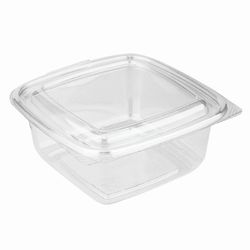 STIROLPLAST / Disposable rectangular containers 1000 ml, SET 75 pcs., WITH LID, 172x167x70 mm, PET, transparent