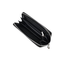 Clutch bag zipper closure with side handle black
