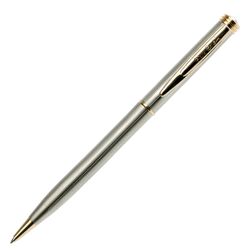 Gift ball pen Pierre Cardin "Gamme", chassis in silver, brass, gold details, blue