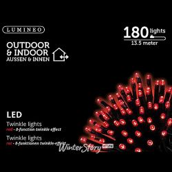 Kaemingk / LED string filament Volumetric 180 lâmpadas LED vermelhas de 13,5 m, PVC preto, controlador, IP44