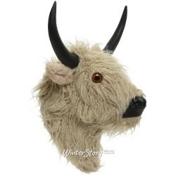Kaemingk / Decoración de pared Cabeza de yak blanco 43 cm