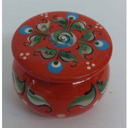 Беломорские узоры / Salt shaker wooden "Shenkurskiy red painting" the height is 4 cm