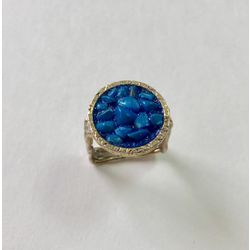 Silver ring "Cvarat" handmade with turquoise