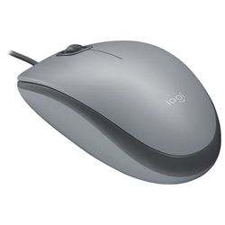 LOGITECH / Wired mouse M110, USB, 2 buttons + 1 wheel-button, optical, gray