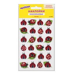 Adesivi Marshmallow "Coccinelle", riutilizzabili, con glitter, 10x15 cm, UNLAND
