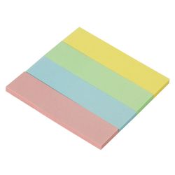 STAFF sticky bookmarks, PASTEL paper, 50х12 mm, 4 colors x 25 sheets, Euro slot