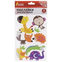 Stickers from EVA "Animals", 8 PCs., assorted, TREASURE ISLAND